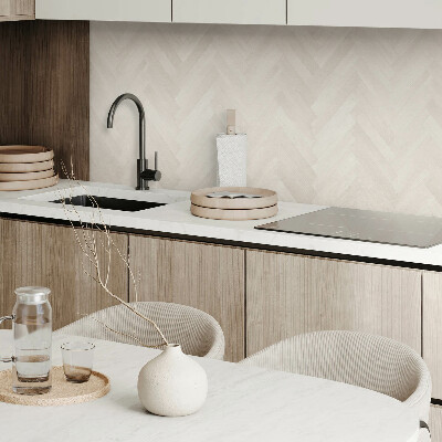 Rectangular bathroom wall panel Herringbone pattern on wood