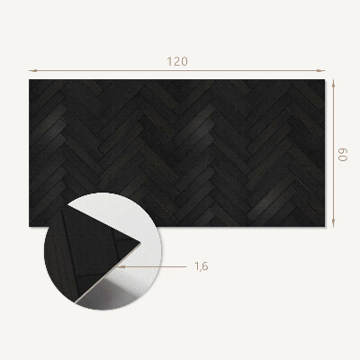 Rectangular wall panel Herringbone parquet pattern