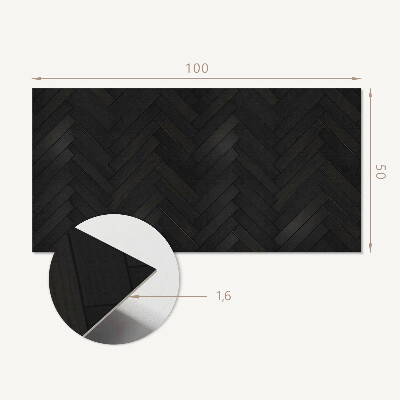 Rectangular wall panel Herringbone parquet pattern