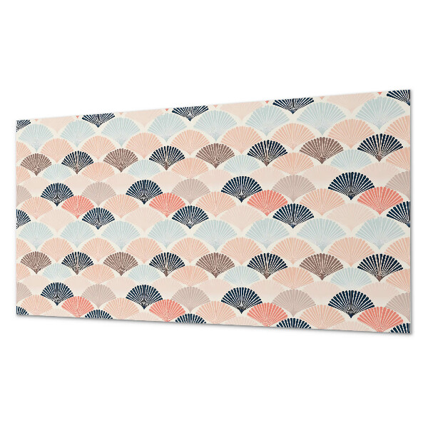 Rectangular wall panel Waves with a fan motif