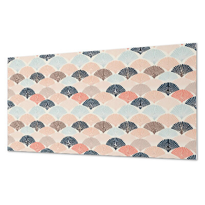 Rectangular wall panel Waves with a fan motif