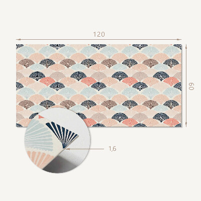 Rectangular wall panel Waves with a fan motif