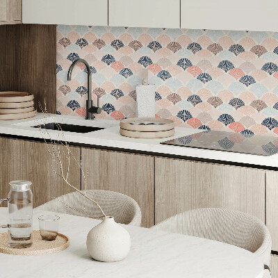 Rectangular wall panel Waves with a fan motif
