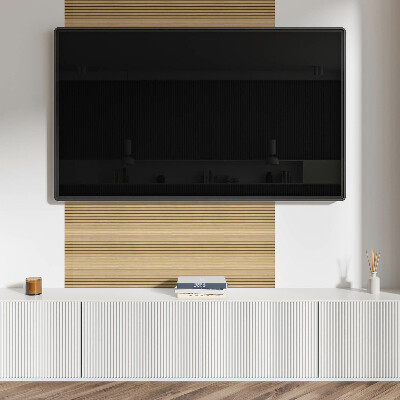 Rectangular wall panel Parallel patterns of wooden planks