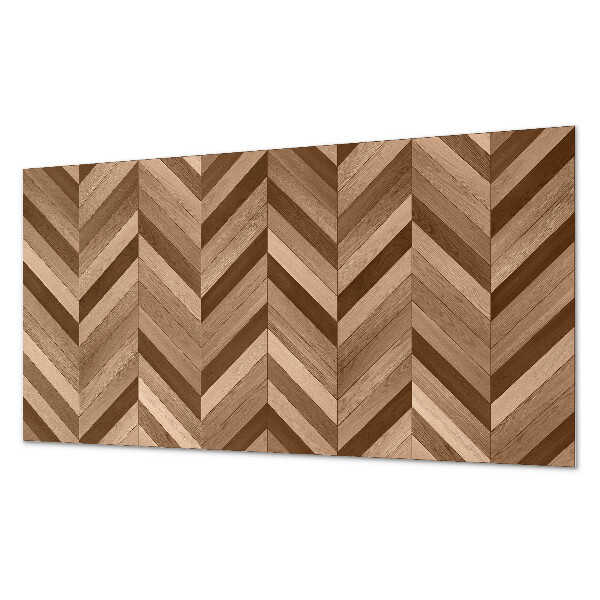Rectangular bathroom wall panel Herringbone motif with wooden accent