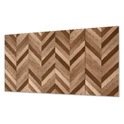 Rectangular bathroom wall panel Herringbone motif with wooden accent