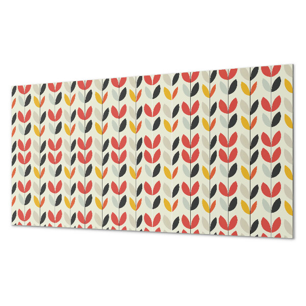 Rectangular bathroom wall panel Leafy motif