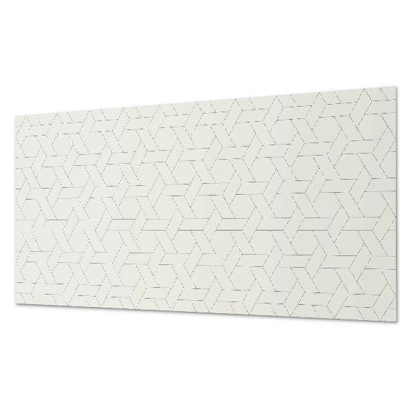 Rectangular bathroom wall panel Hexagonal geometric motif