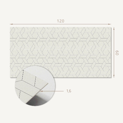 Rectangular bathroom wall panel Hexagonal geometric motif