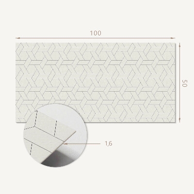 Rectangular bathroom wall panel Hexagonal geometric motif