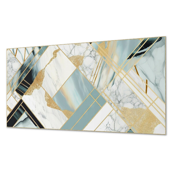 Rectangular bathroom wall panel Marble geometric shapes