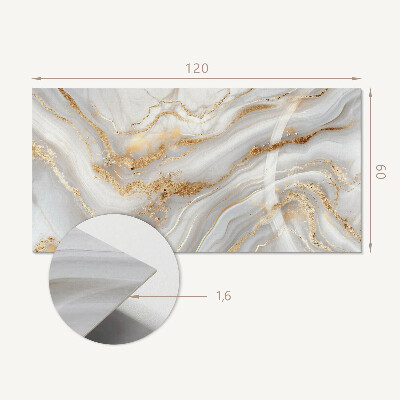 Rectangular wall panel Abstract waves with decorative accents