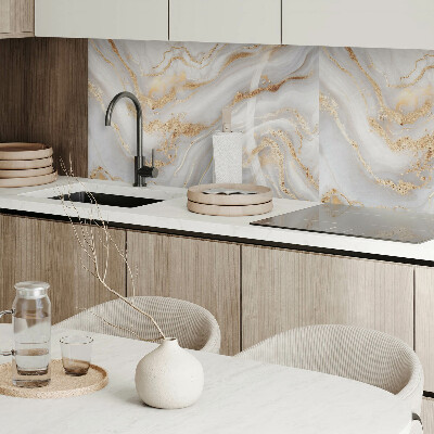 Rectangular wall panel Abstract waves with decorative accents