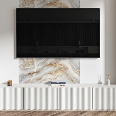 Rectangular wall panel Abstract waves with decorative accents