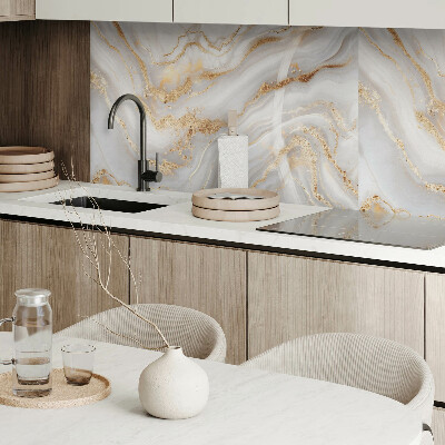 Rectangular wall panel Abstract waves with decorative accents