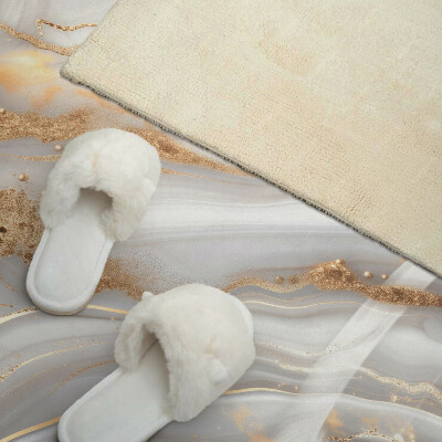 Rectangular wall panel Abstract waves with decorative accents