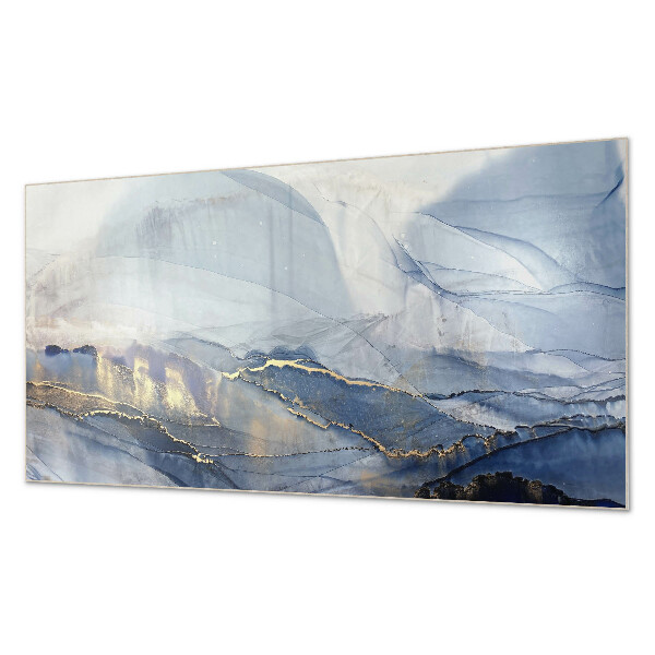 Rectangular bathroom wall panel Abstract landscape in tones