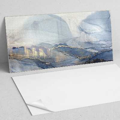 Rectangular bathroom wall panel Abstract landscape in tones