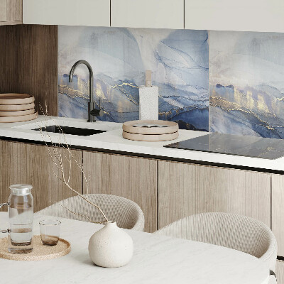 Rectangular bathroom wall panel Abstract landscape in tones
