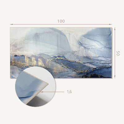 Rectangular bathroom wall panel Abstract landscape in tones