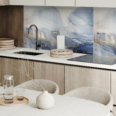 Rectangular bathroom wall panel Abstract landscape in tones