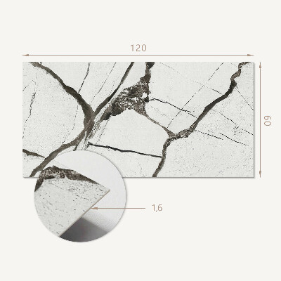 Rectangular wall panel Marble motif with pronounced veins