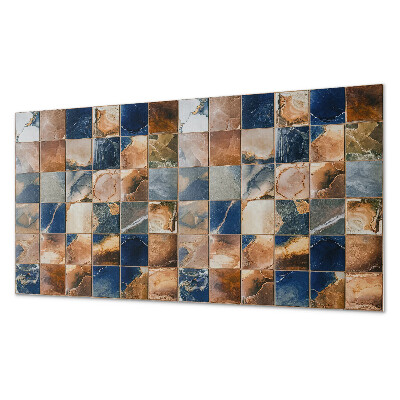 Rectangular wall panel Stone patterns in a mosaic composition