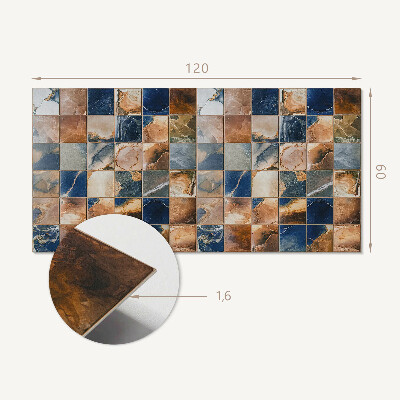 Rectangular wall panel Stone patterns in a mosaic composition