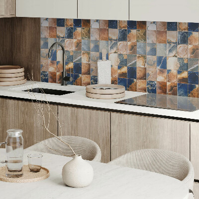 Rectangular wall panel Stone patterns in a mosaic composition