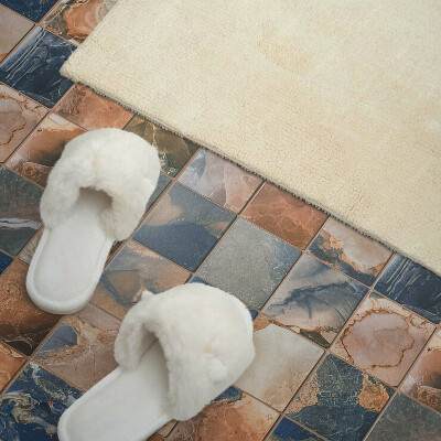 Rectangular wall panel Stone patterns in a mosaic composition