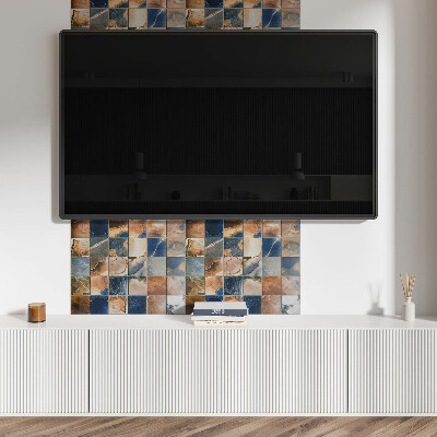 Rectangular wall panel Stone patterns in a mosaic composition