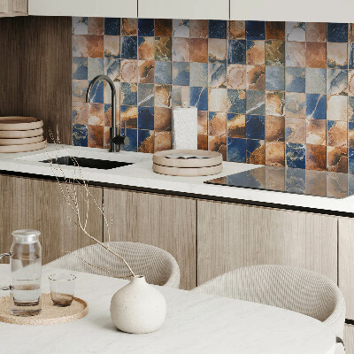Rectangular wall panel Stone patterns in a mosaic composition
