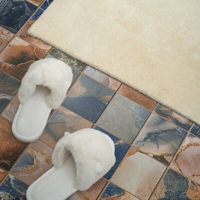 Rectangular wall panel Stone patterns in a mosaic composition