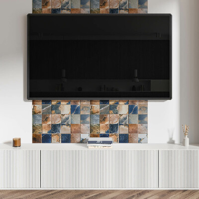 Rectangular wall panel Stone patterns in a mosaic composition
