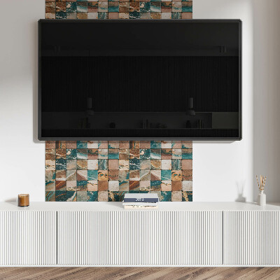 Rectangular bathroom wall panel Stone mosaic in an artistic style