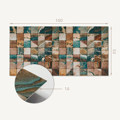 Rectangular bathroom wall panel Stone mosaic in an artistic style