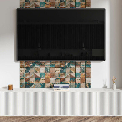 Rectangular bathroom wall panel Stone mosaic in an artistic style