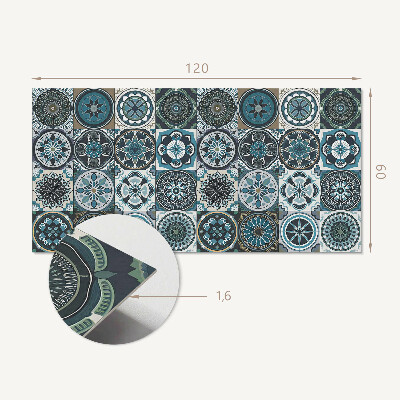 Rectangular wall panel Mosaic grids in color