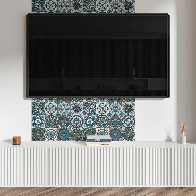 Rectangular wall panel Mosaic grids in color
