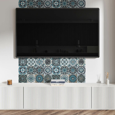 Rectangular wall panel Mosaic grids in color