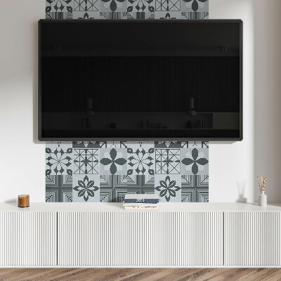 Rectangular wall panel Geometric mosaic style patterns