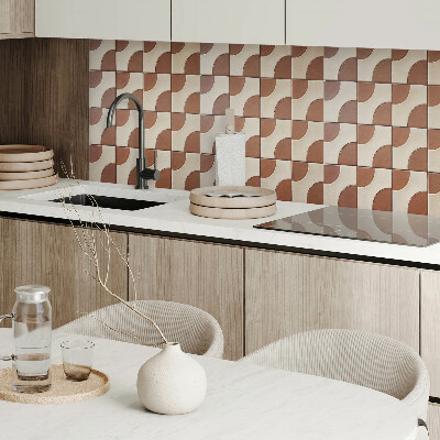 Rectangular bathroom wall panel A kaleidoscope of geometric shapes