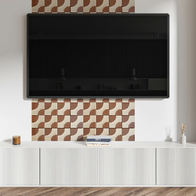 Rectangular bathroom wall panel A kaleidoscope of geometric shapes