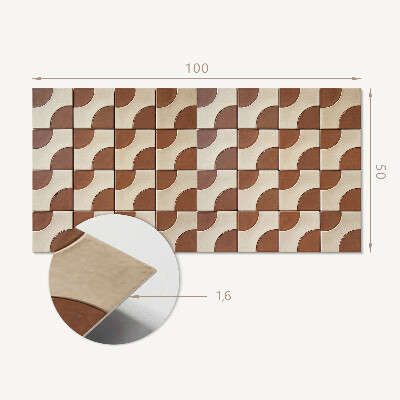 Rectangular bathroom wall panel A kaleidoscope of geometric shapes