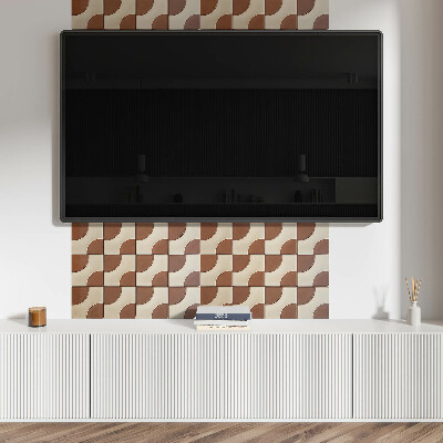 Rectangular bathroom wall panel A kaleidoscope of geometric shapes