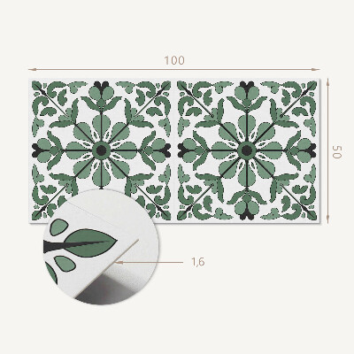 Rectangular bathroom wall panel Plant symmetry in a harmonious style