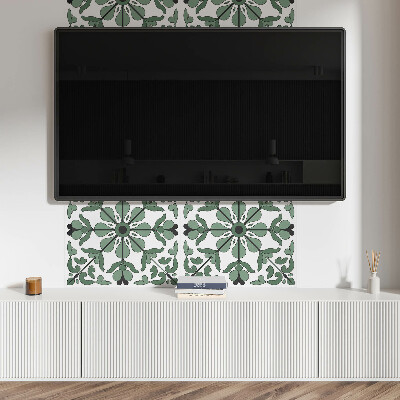 Rectangular bathroom wall panel Plant symmetry in a harmonious style