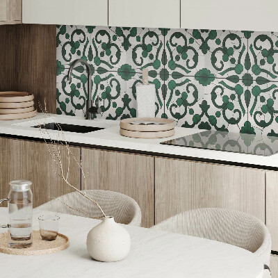 Rectangular bathroom wall panel Plant ornaments in a classic style