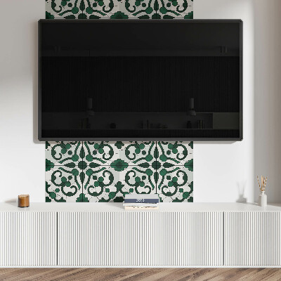 Rectangular bathroom wall panel Plant ornaments in a classic style