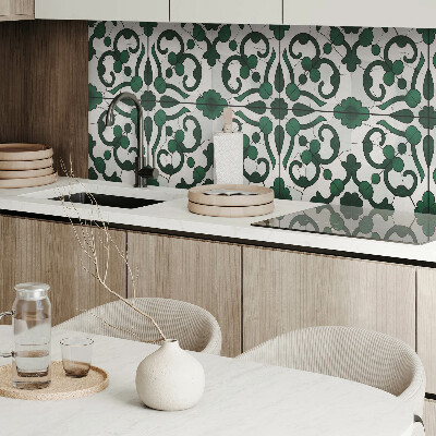 Rectangular bathroom wall panel Plant ornaments in a classic style